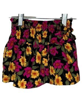 GB Girls Floral Skirt 2T Black Yellow Pink Pull On Boho Spring